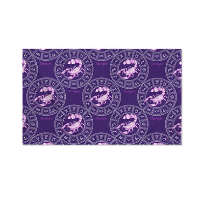Purple Scorpio Zodiac Pattern Print Polyester Flag