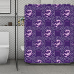 Purple Scorpio Zodiac Pattern Print Polyester Shower Curtain