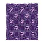Purple Scorpio Zodiac Pattern Print Polyester Shower Curtain