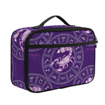 Purple Scorpio Zodiac Pattern Print Portable Lunch Bag