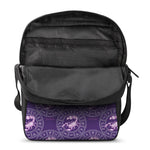 Purple Scorpio Zodiac Pattern Print Rectangular Crossbody Bag