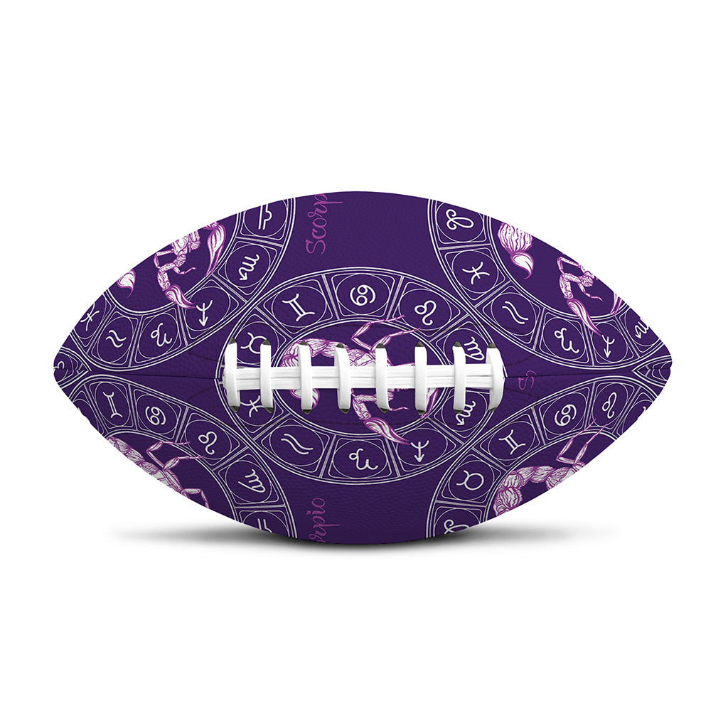 Purple Scorpio Zodiac Pattern Print Rugby Ball