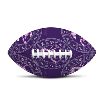 Purple Scorpio Zodiac Pattern Print Rugby Ball