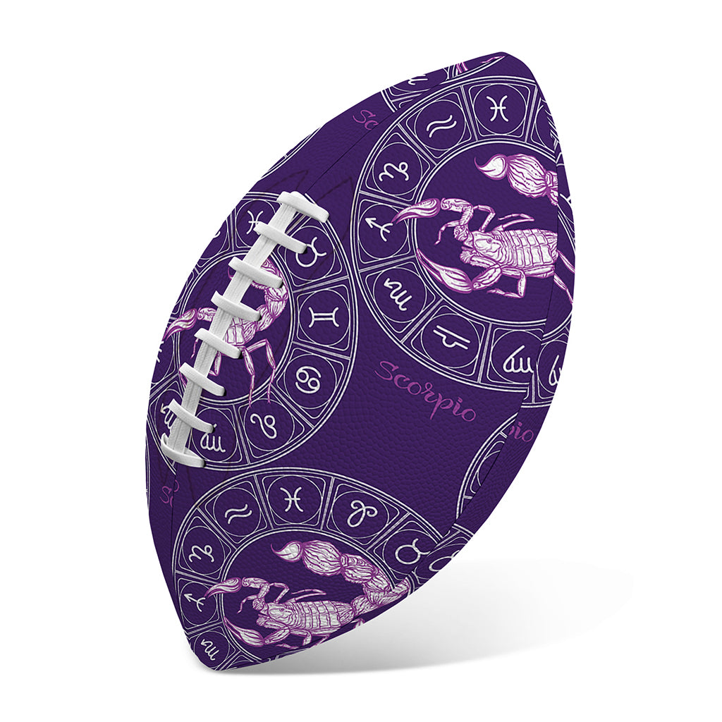 Purple Scorpio Zodiac Pattern Print Rugby Ball