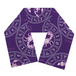 Purple Scorpio Zodiac Pattern Print Scarf