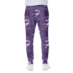 Purple Scorpio Zodiac Pattern Print Scuba Joggers