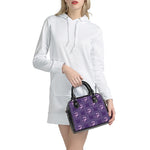 Purple Scorpio Zodiac Pattern Print Shoulder Handbag