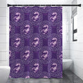 Purple Scorpio Zodiac Pattern Print Shower Curtain