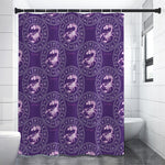 Purple Scorpio Zodiac Pattern Print Shower Curtain