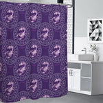 Purple Scorpio Zodiac Pattern Print Shower Curtain