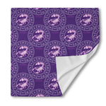Purple Scorpio Zodiac Pattern Print Silk Bandana