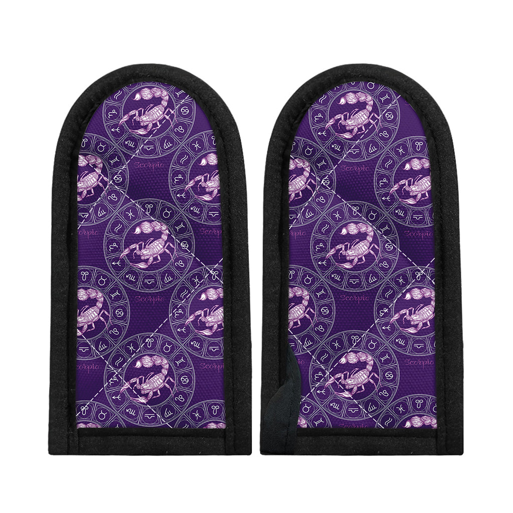 Purple Scorpio Zodiac Pattern Print Skillet Handle Cover