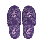 Purple Scorpio Zodiac Pattern Print Slippers