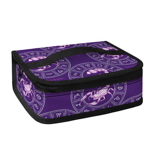 Purple Scorpio Zodiac Pattern Print Small Lunch Bag