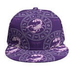 Purple Scorpio Zodiac Pattern Print Snapback Cap