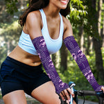 Purple Scorpio Zodiac Pattern Print Sun Protection Arm Sleeves