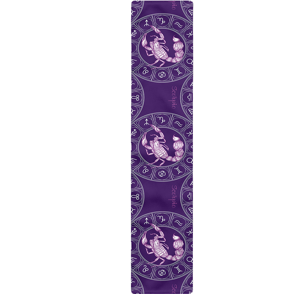 Purple Scorpio Zodiac Pattern Print Table Runner