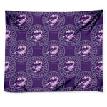 Purple Scorpio Zodiac Pattern Print Tapestry