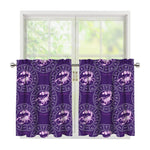 Purple Scorpio Zodiac Pattern Print Tier Curtains