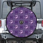 Purple Scorpio Zodiac Pattern Print Tire Cover With Camera Hole