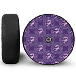 Purple Scorpio Zodiac Pattern Print Tire Cover With Camera Hole