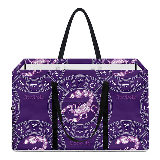Purple Scorpio Zodiac Pattern Print Utility Tote Bag