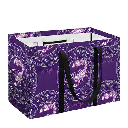 Purple Scorpio Zodiac Pattern Print Utility Tote Bag