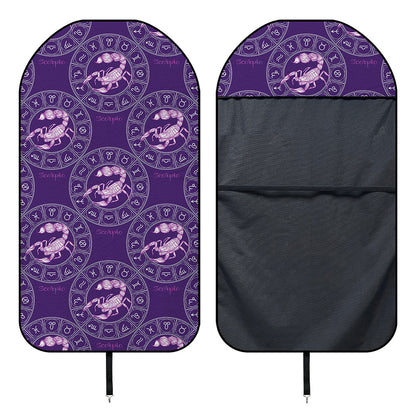 Purple Scorpio Zodiac Pattern Print Waterproof Car Seat Cover
