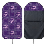 Purple Scorpio Zodiac Pattern Print Waterproof Car Seat Cover
