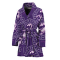 Purple Scorpio Zodiac Pattern Print Women's Bathrobe