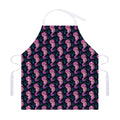 Purple Seahorse Pattern Print Adjustable Apron