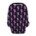 Purple Seahorse Pattern Print Baby Seat Cover