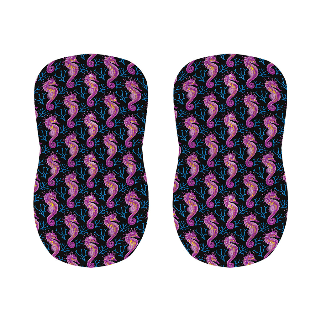 Purple Seahorse Pattern Print Bar Stool Covers