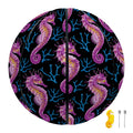 Purple Seahorse Pattern Print Basketball