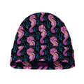 Purple Seahorse Pattern Print Beanie