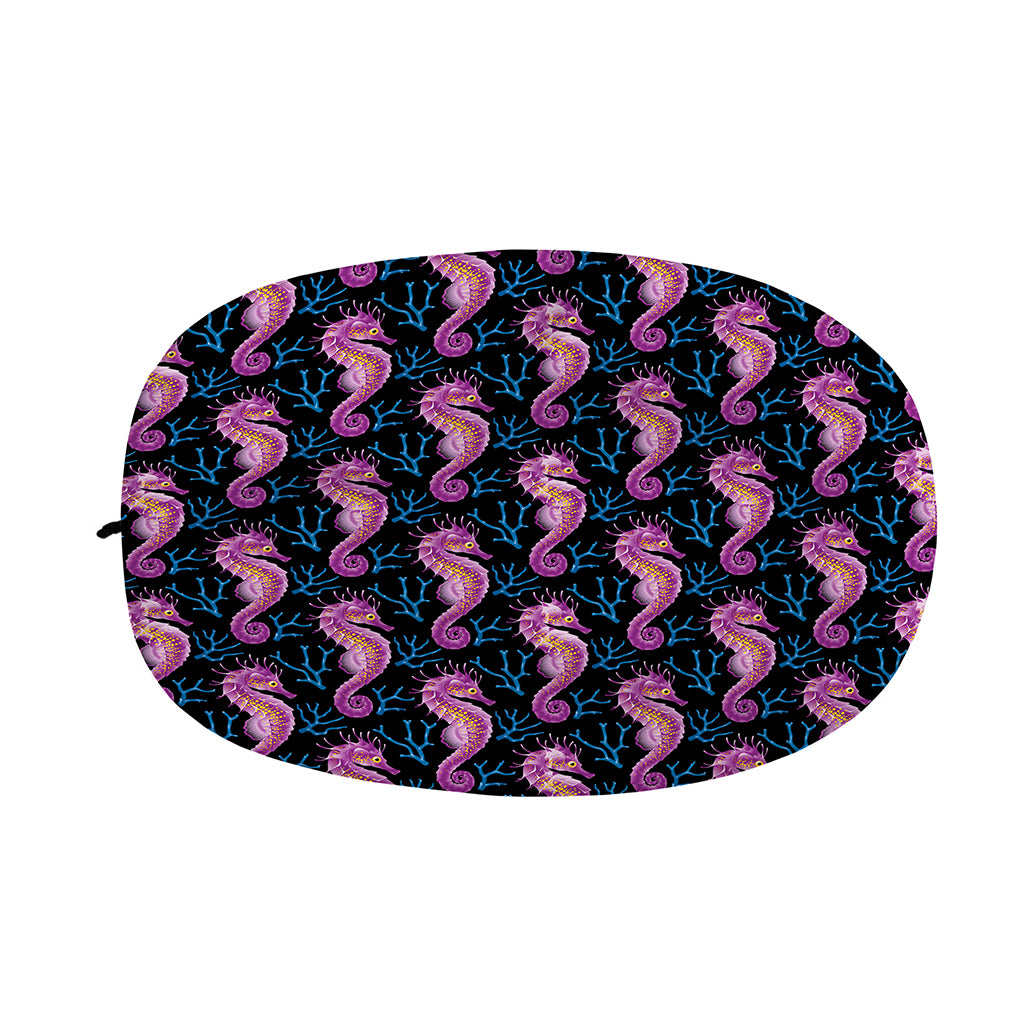 Purple Seahorse Pattern Print Car Side Mirror Covers