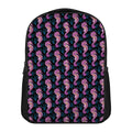 Purple Seahorse Pattern Print Casual Backpack