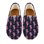 Purple Seahorse Pattern Print Casual Shoes