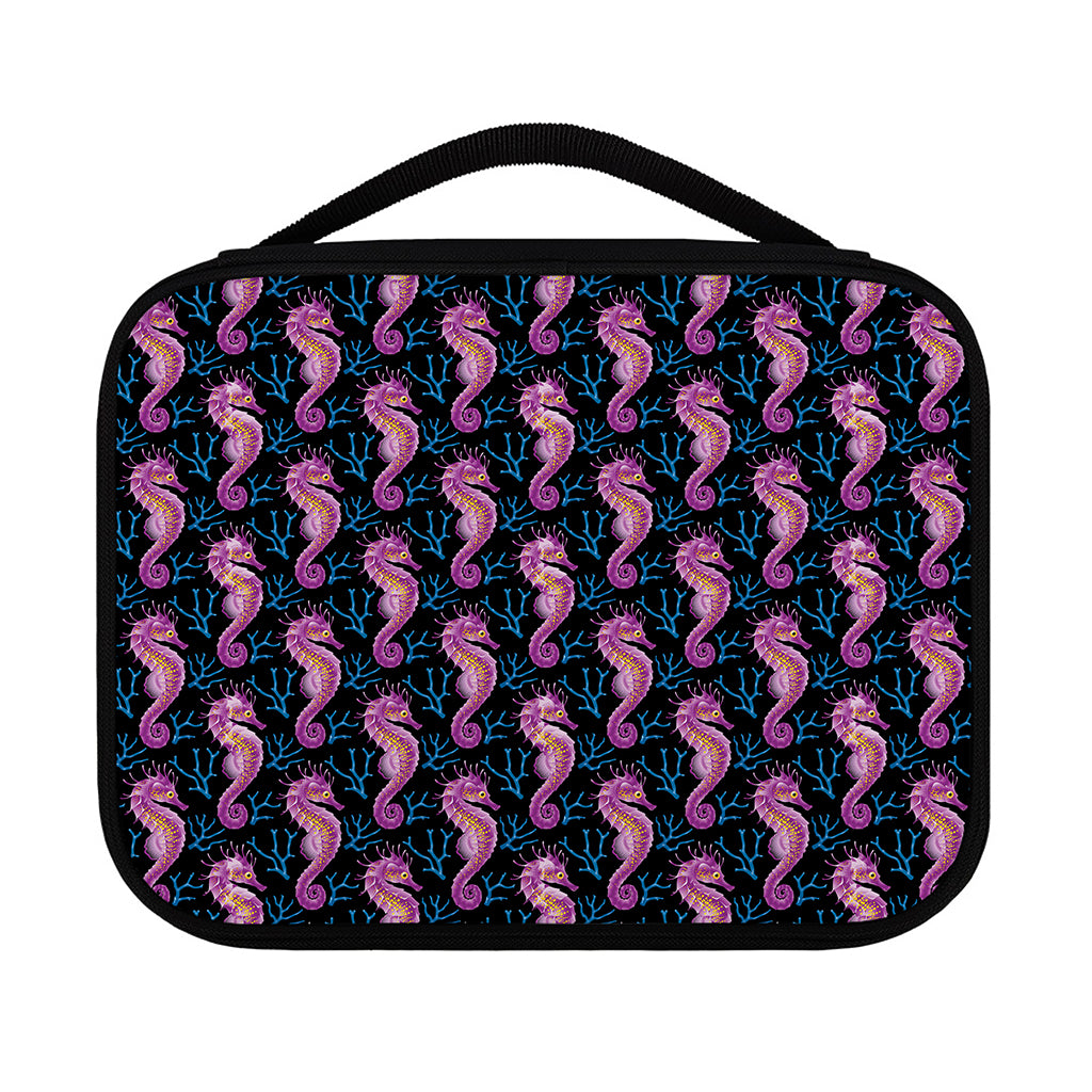 Purple Seahorse Pattern Print Classic Bible Case