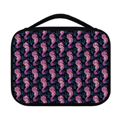 Purple Seahorse Pattern Print Classic Bible Case