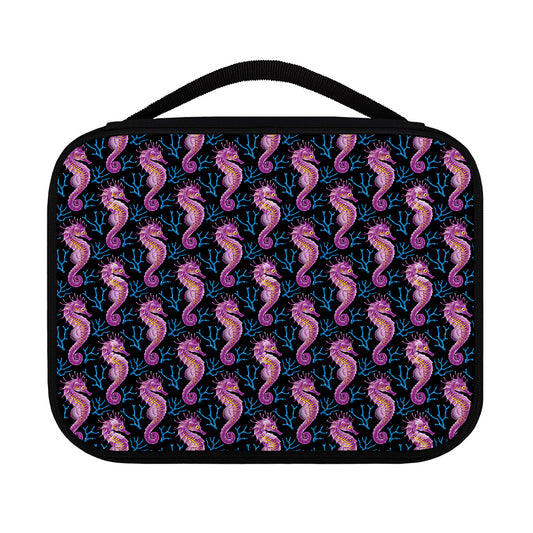 Purple Seahorse Pattern Print Classic Bible Case