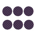 Purple Seahorse Pattern Print Coaster Set
