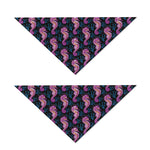 Purple Seahorse Pattern Print Dog Bandana