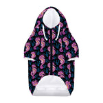 Purple Seahorse Pattern Print Dog Zip Up Hoodie