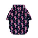 Purple Seahorse Pattern Print Dog Zip Up Hoodie