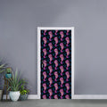 Purple Seahorse Pattern Print Door Sticker