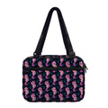 Purple Seahorse Pattern Print Double Strap Bible Bag