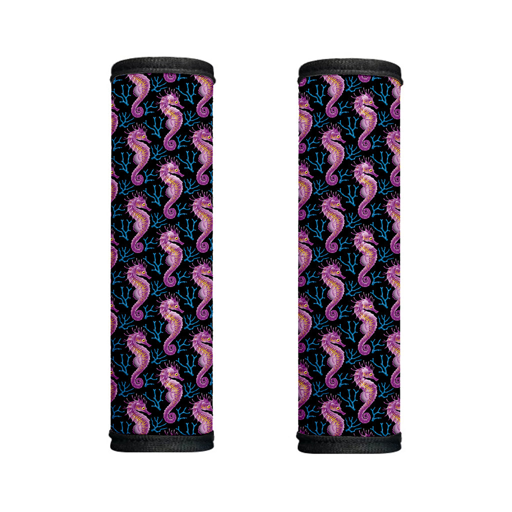 Purple Seahorse Pattern Print Handle Covers