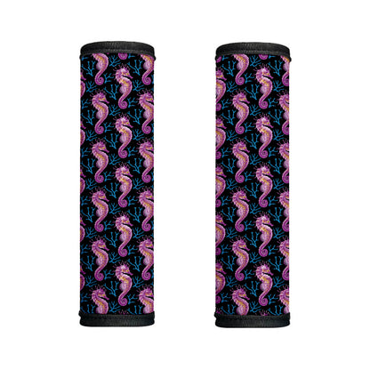 Purple Seahorse Pattern Print Handle Covers