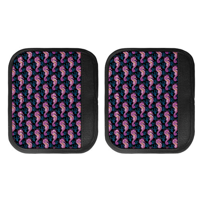 Purple Seahorse Pattern Print Handle Covers